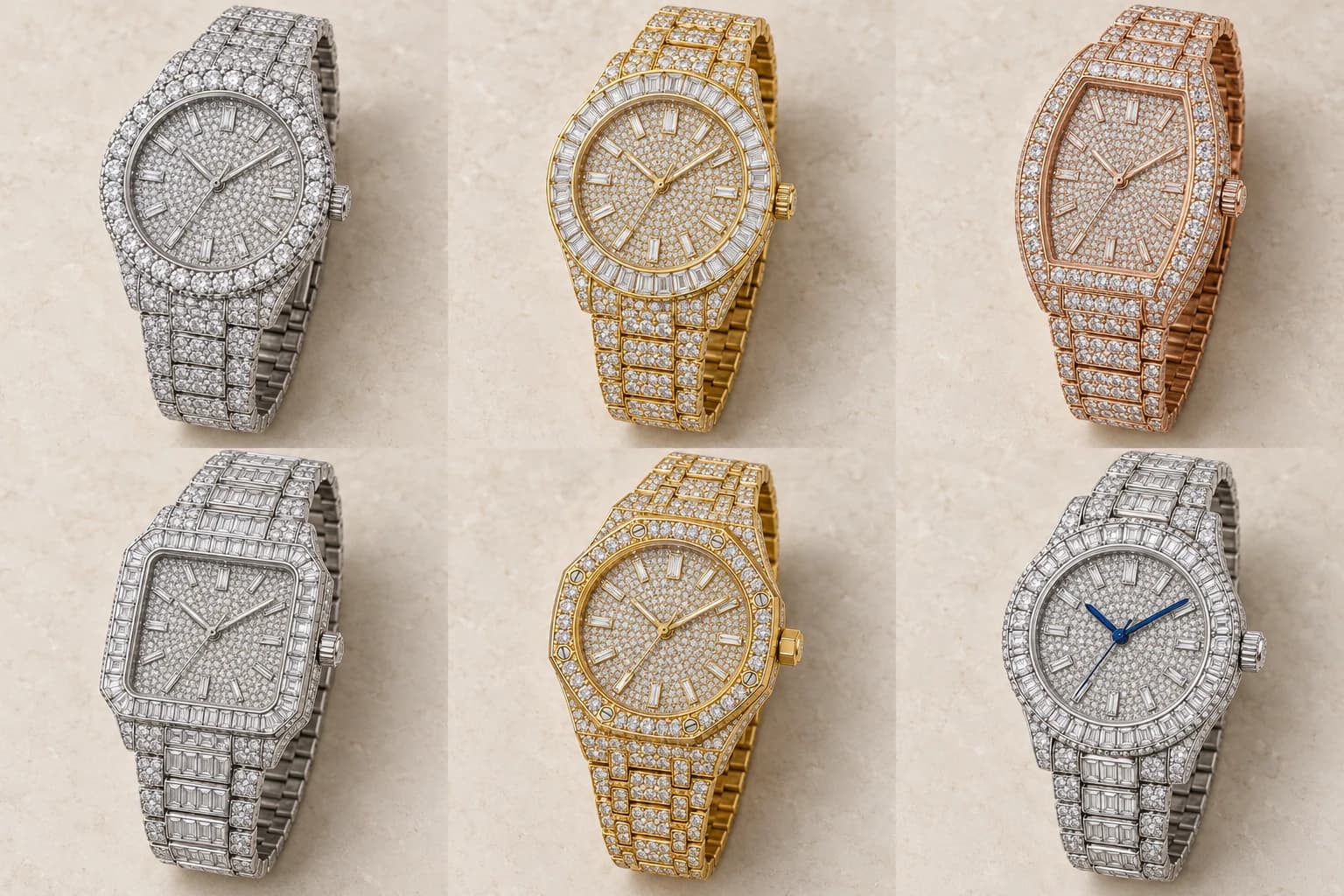 Full pavé round watches