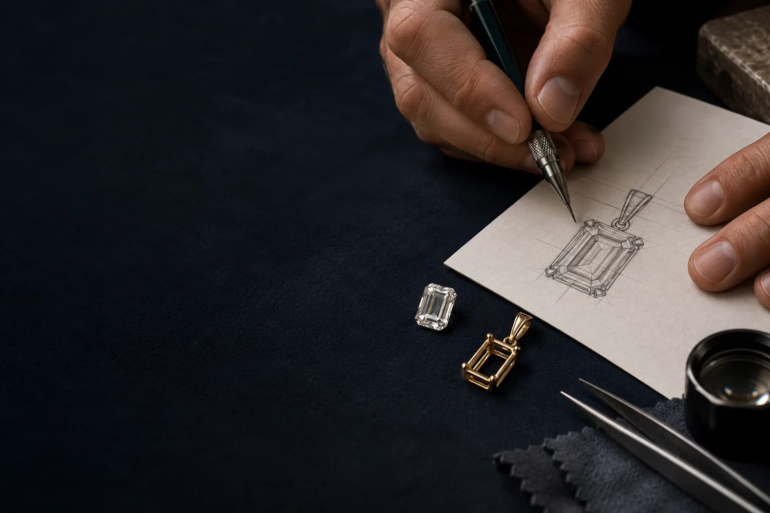 Ring development with technical drawings